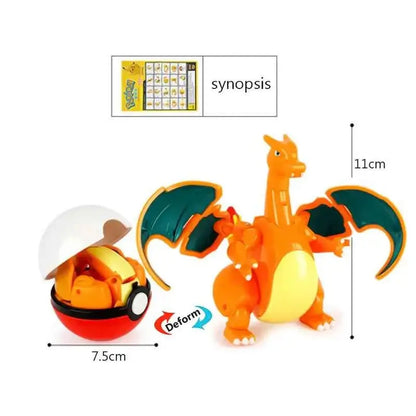 Figura Pokémon Transformable Pokeball - Pikachu Mewtwo Gyarados Deformación Niños