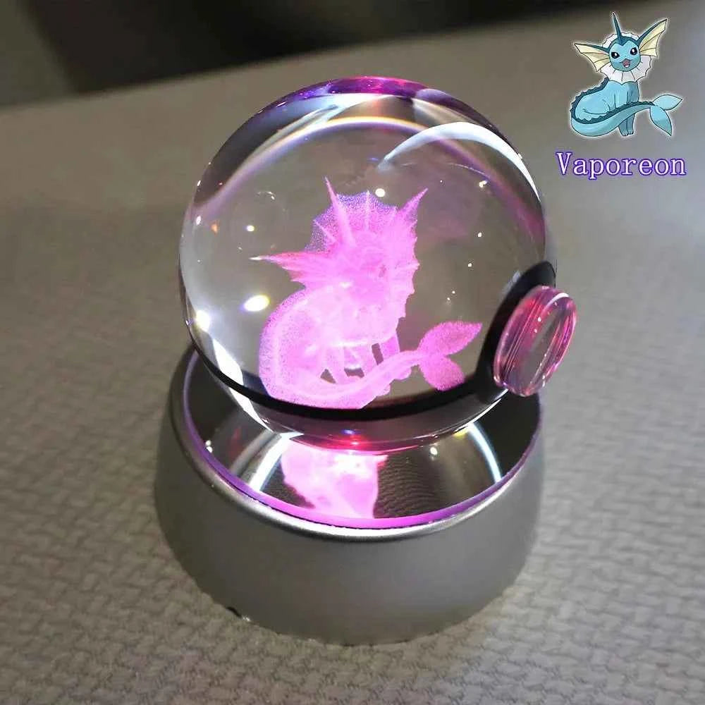 Bola Cristal 3D Pokémon Umbreon con Lámpara - Figura Cristal Pokeball Regalo Niños