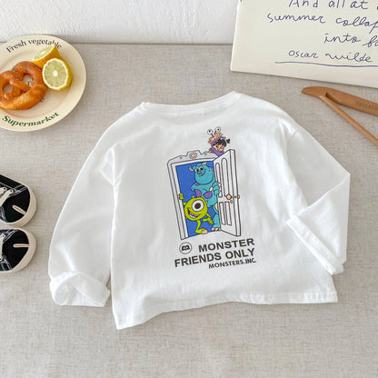 Camiseta Algodón Bebé Otoño - Top Manga Larga Cuello Redondo Casual Niños Niñas Única - Huellitas de Vida