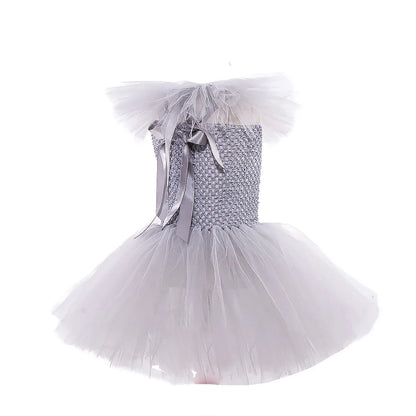 Disfraz Payaso Niña Halloween - Vestido Tutú Gris Cosplay Terror 3-12 Años - Huellitas de Vida
