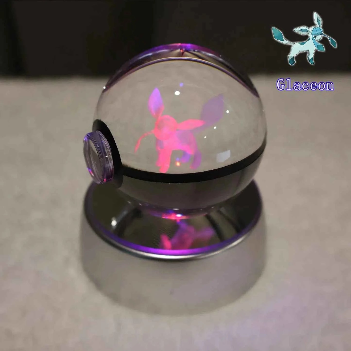 Bola Cristal 3D Pokémon Umbreon con Lámpara - Figura Cristal Pokeball Regalo Niños