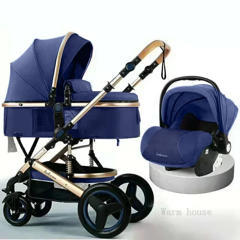 Cochecito Bebé 3 en 1 - Sistema Viaje Multifuncional Recién Nacido Silla Coche Capazo - Huellitas de Vida