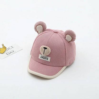 Gorra Bebé Orejas Oso - Gorro Baseball Algodón Primavera Protección Solar - Huellitas de Vida