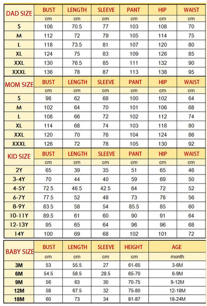 Pijama Navidad Familiar 2 Piezas - Conjunto Mamá Papá Niños Bebé Loungewear