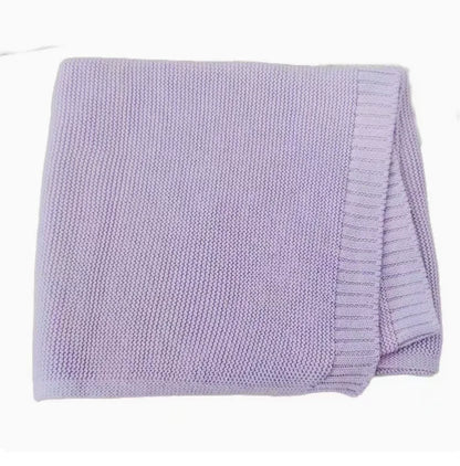 Manta Personalizada Algodón Tejido Bebé - Manta Bordada Nombre Recién Nacido Cochecito Azul Marino - Huellitas de Vida