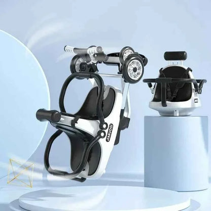 Cochecito Gemelar Ligero Plegable Sombrilla - Vista Alta 4 Ruedas Portátil Gemelos