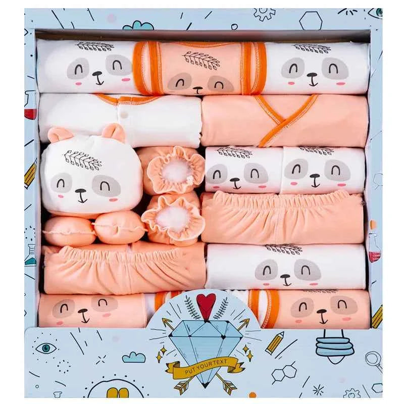 Gift box 18piece/lot Newborn Baby Clothes For Girls Boys Sets 100% Cotton Infant Spring Autumn Soft Boy Clothing New born Hat
