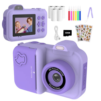 Cámara Digital Niños Impresión Instantánea Doble Lente - Video Foto Térmica 32GB