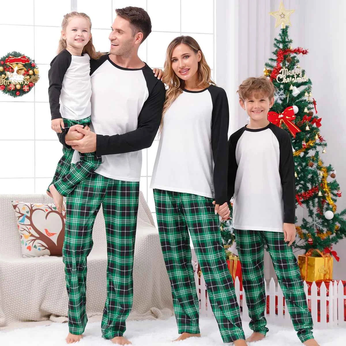 Pijama Navidad Familiar 2 Piezas - Conjunto Mamá Papá Niños Bebé Loungewear
