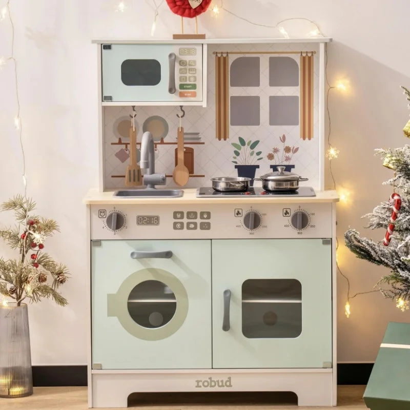 Cocina Juguete Madera Niños 3+ Años Luces Sonidos - Set Juego Simbólico Regalo