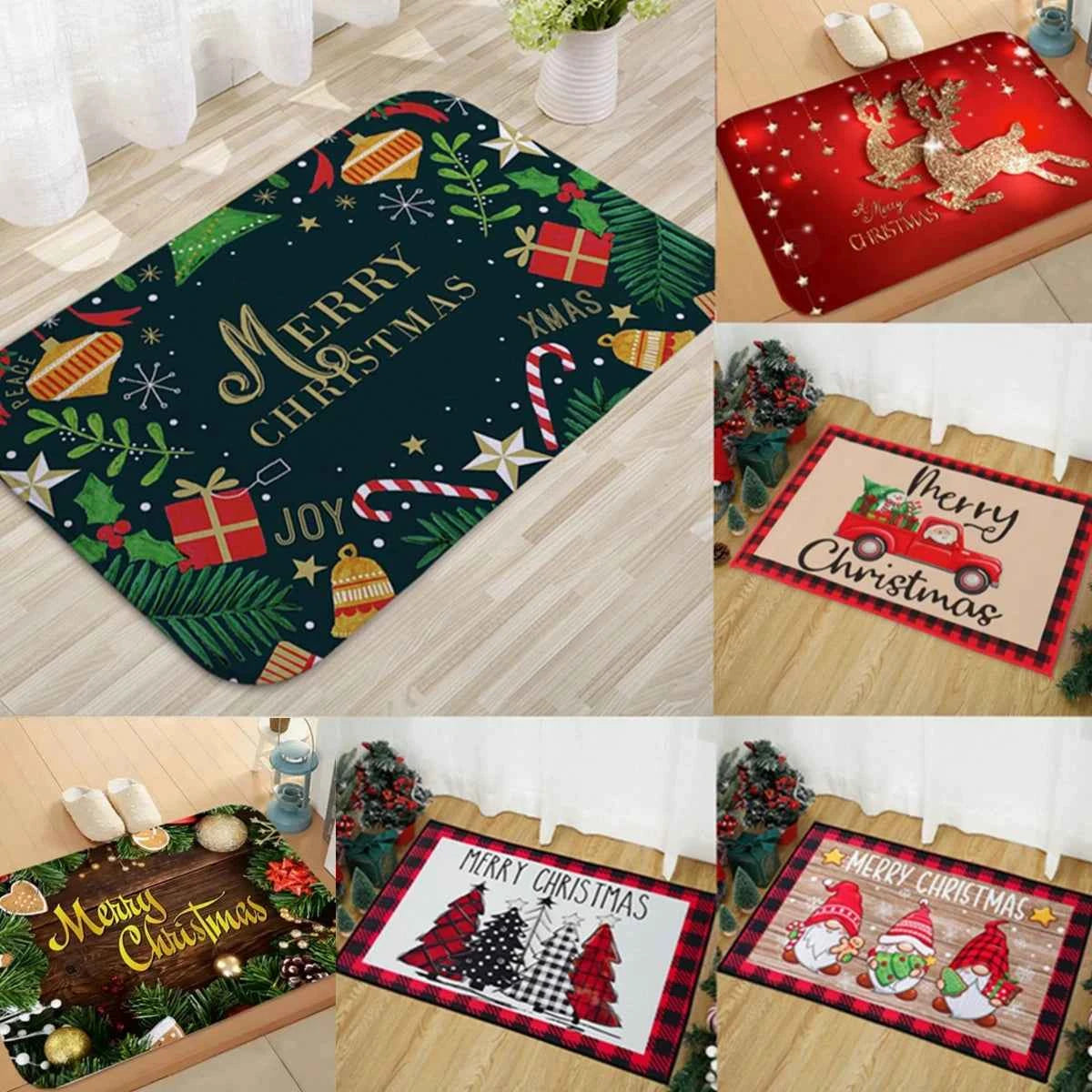 Felpudo Navidad Papá Noel Exterior - Alfombra Entrada Decoración Navideña 2024-2025