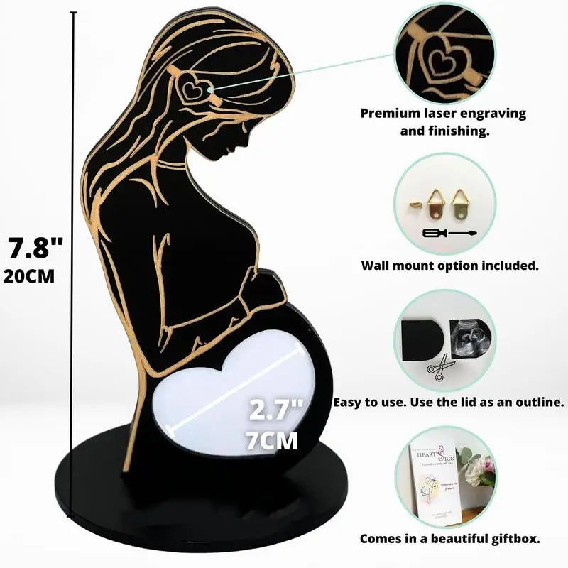 Marco Ecografía Embarazo - Portafotos Sonograma Regalo Maternidad Recuerdo Bebé - Huellitas de Vida