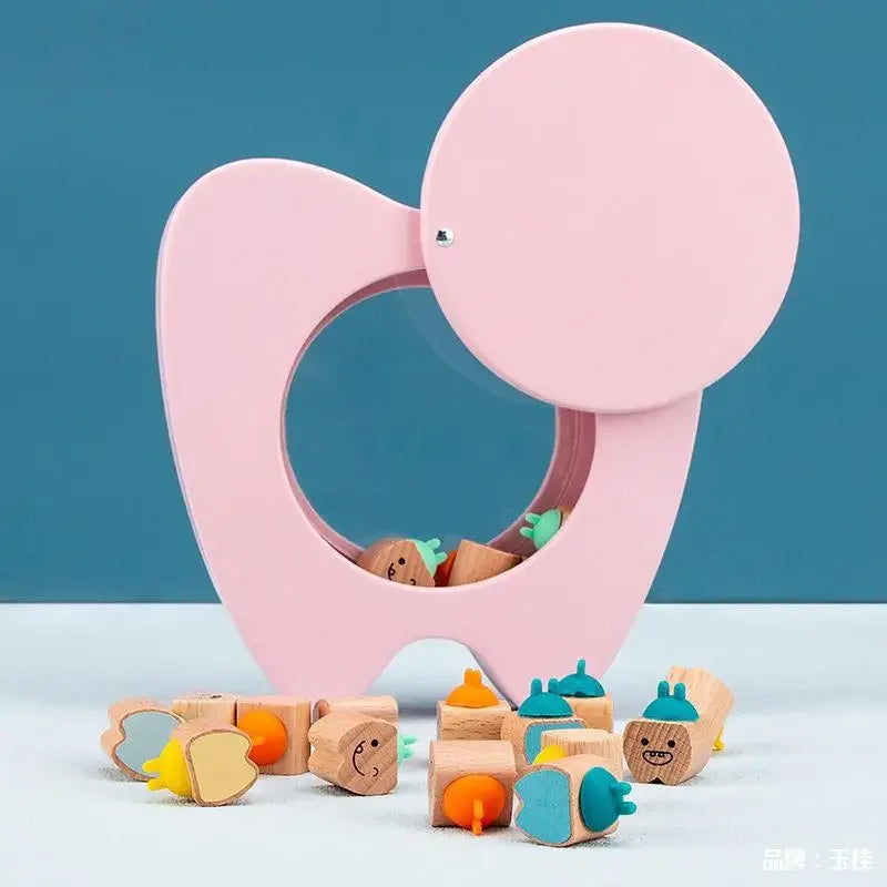 Caja Almacenamiento Dientes Madera Bebé - Caja Keepsakes Colección Cabello Fetal Azul Conmemorativa - Huellitas de Vida