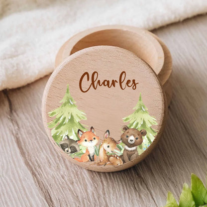 Caja Personalizada Dientes Bebé Madera - Caja Keepsake Ratoncito Pérez Recuerdo Personalizable - Huellitas de Vida