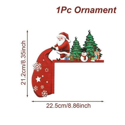 Adorno Navidad Madera Papá Noel Muñeco Nieve - Decoración Árbol 2025 Año Nuevo 2026