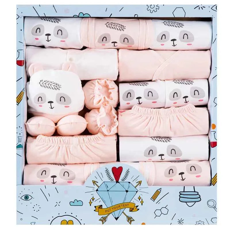 Gift box 18piece/lot Newborn Baby Clothes For Girls Boys Sets 100% Cotton Infant Spring Autumn Soft Boy Clothing New born Hat