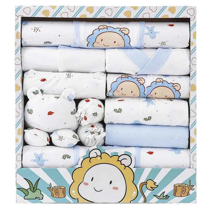 Gift box 18piece/lot Newborn Baby Clothes For Girls Boys Sets 100% Cotton Infant Spring Autumn Soft Boy Clothing New born Hat