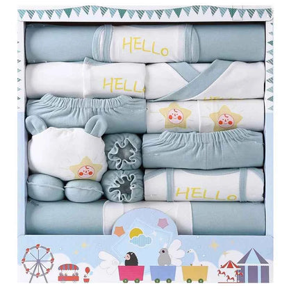 Gift box 18piece/lot Newborn Baby Clothes For Girls Boys Sets 100% Cotton Infant Spring Autumn Soft Boy Clothing New born Hat