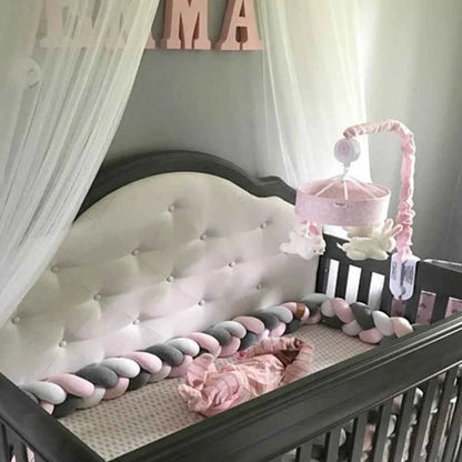 1M Baby Bumper Bed Braid Knot Pillow Cushion Bumper for Infant Bebe Crib Protector Cot Bumper Room Decor Baby Crib Protector