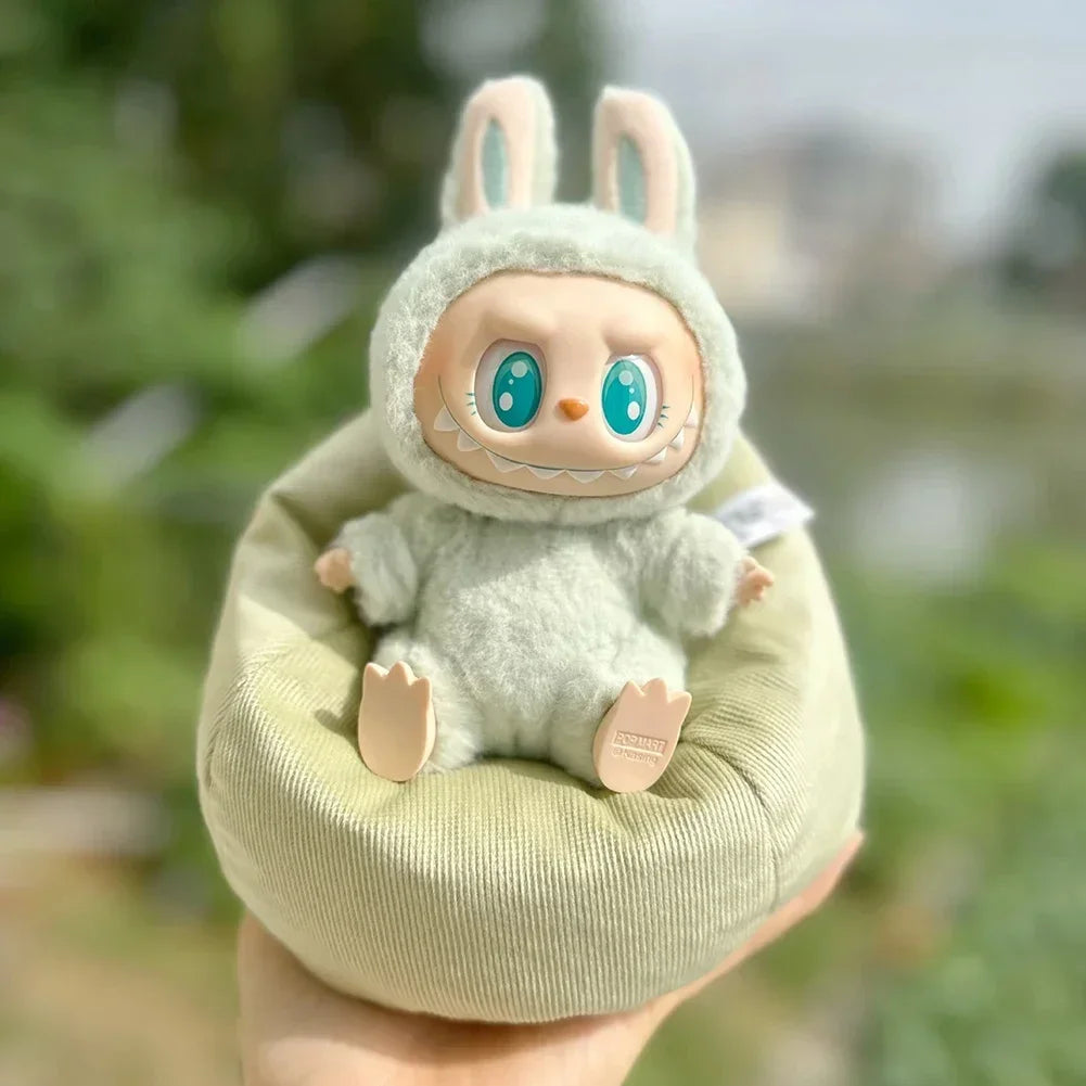 Sofá Cama de Franela para Labubu 17cm - Plush Soft Sleeping Seat - Huellitas de Vida