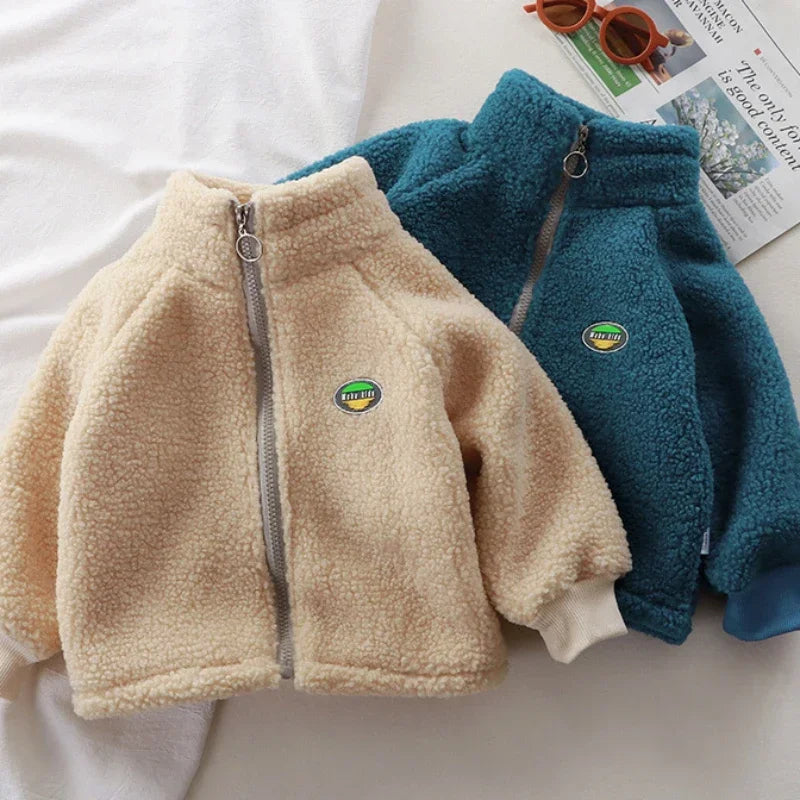 Abrigo Felpa Niños Invierno - Chaqueta Peluche Cálida Cordero Unisex - Huellitas de Vida
