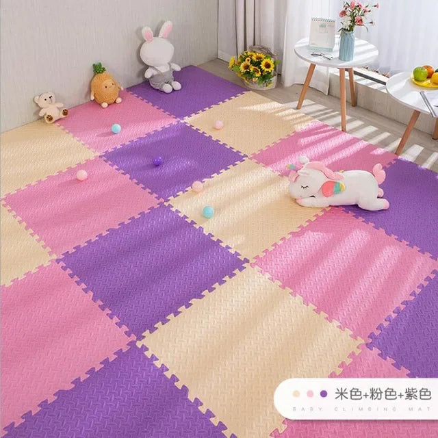 Alfombra Puzzle Foam Bebé 16pcs - Tapete Juegos Suave Entrelazado 30x30cm Área Segura - Huellitas de Vida