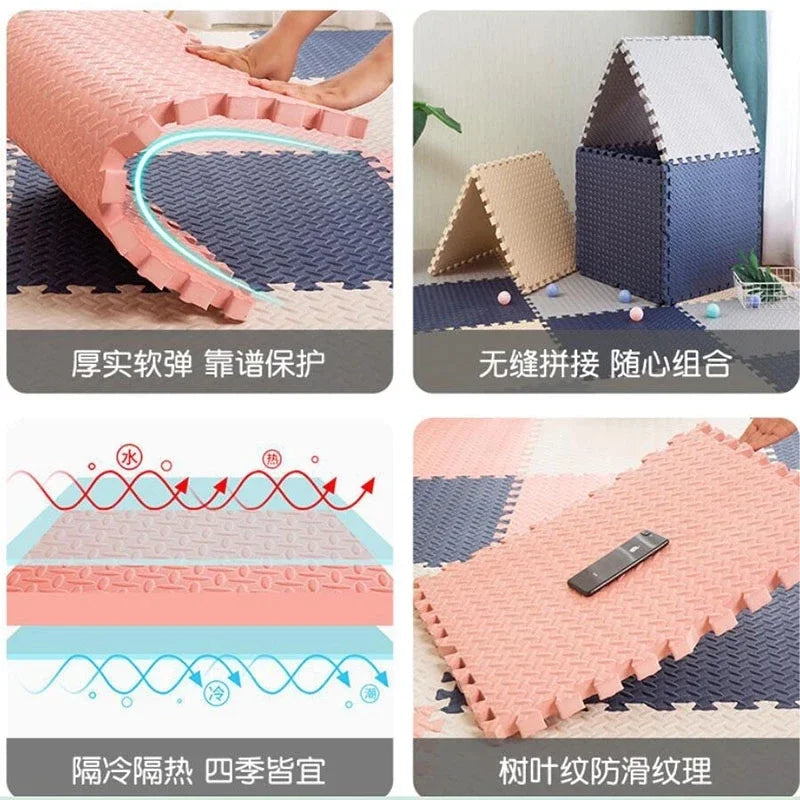 Alfombra Puzzle Foam Bebé 16pcs - Tapete Juegos Suave Entrelazado 30x30cm Área Segura - Huellitas de Vida