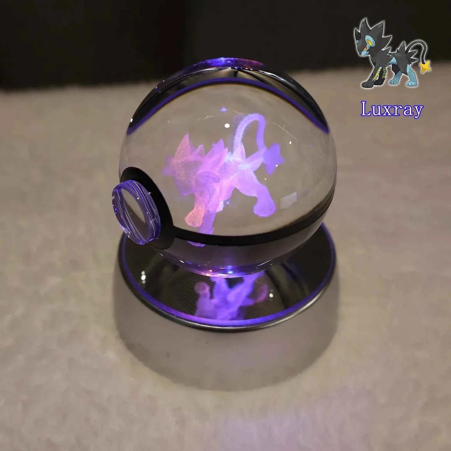 Bola Cristal 3D Pokémon Umbreon con Lámpara - Figura Cristal Pokeball Regalo Niños