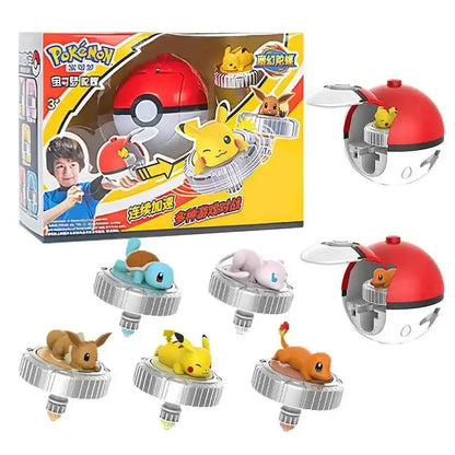 Pokemon spinning top ball toy action figure original Pikachu Charmander Squirtle Mew Eevee box gyro spin battle game poke child