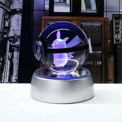 Bola Cristal 3D Pokémon Umbreon con Lámpara - Figura Cristal Pokeball Regalo Niños