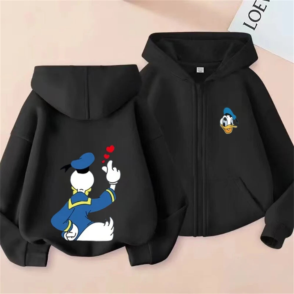 Sudadera Capucha Mickey Mouse Donald Duck Niños 3-12 Años - Hoodie Cremallera Disney