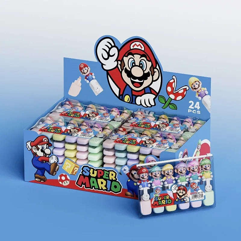 Rotuladores Super Mario Bros 6 Piezas - Marcadores Niños Vuelta al Cole - Huellitas de Vida