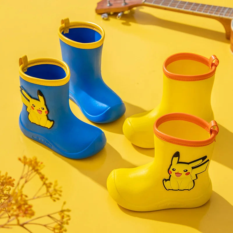 Botas Lluvia Pokémon Pikachu Niños - Calzado Impermeable Infantil Goma Antideslizante - Huellitas de Vida