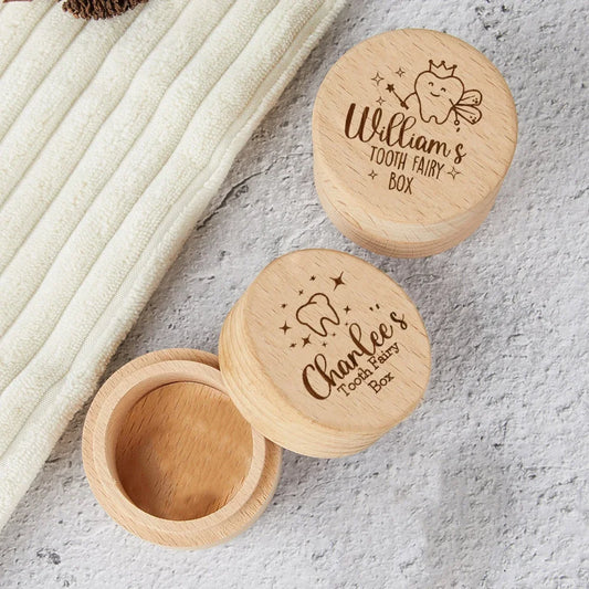 Caja Personalizada Ratoncito Pérez Madera - Caja Dientes Leche Nombre Personalizable Regalo Niños - Huellitas de Vida