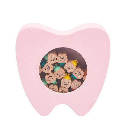 Caja Almacenamiento Dientes Madera Bebé - Caja Keepsakes Colección Cabello Fetal Azul Conmemorativa - Huellitas de Vida