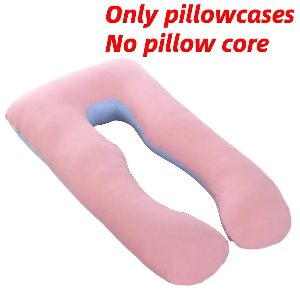 Funda Almohada Embarazo Algodón Puro - Cojín Maternidad Forma U Multifuncional - Huellitas de Vida