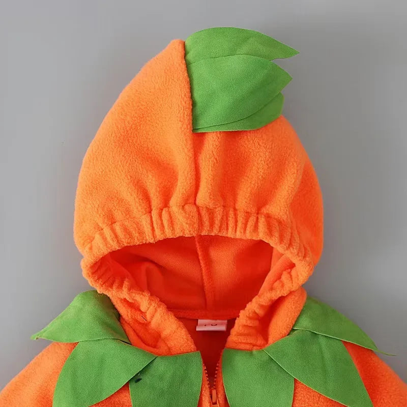Disfraz Calabaza Bebé Halloween - Conjunto Felpa Capucha 2 Piezas 0-12M - Huellitas de Vida
