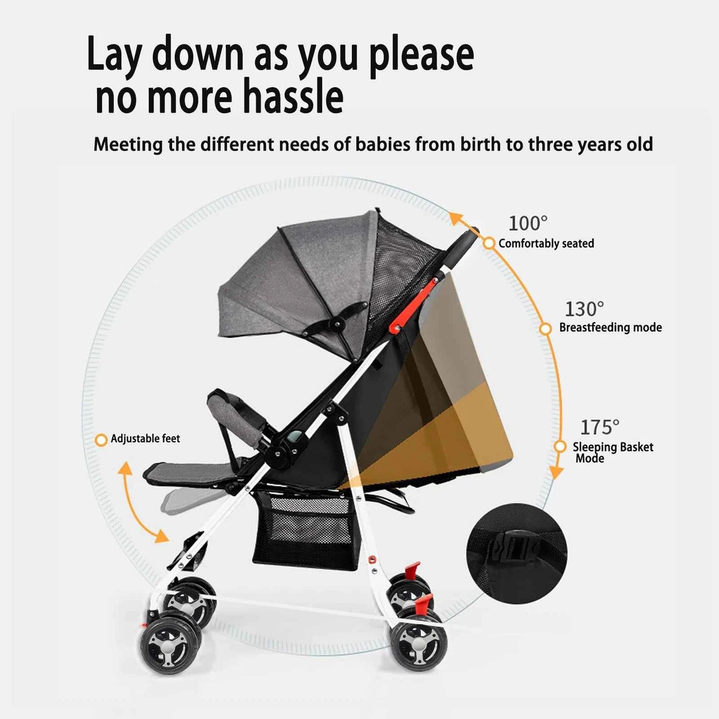 Lightweight stroller Baby carriage baby pram Multi-function Children Light Stroller stroller for luxury baby folding car