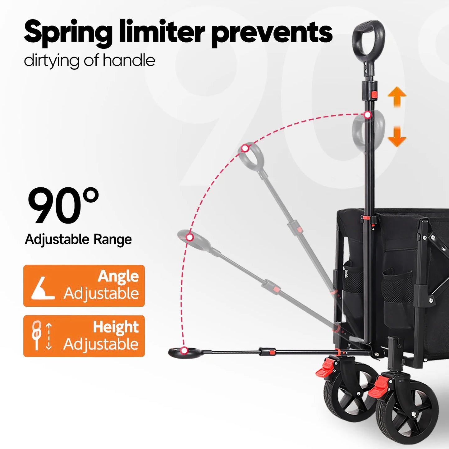 Carrito Plegable Jardín 260L Portón Trasero - Carro Playa Camping 132cm Expandible