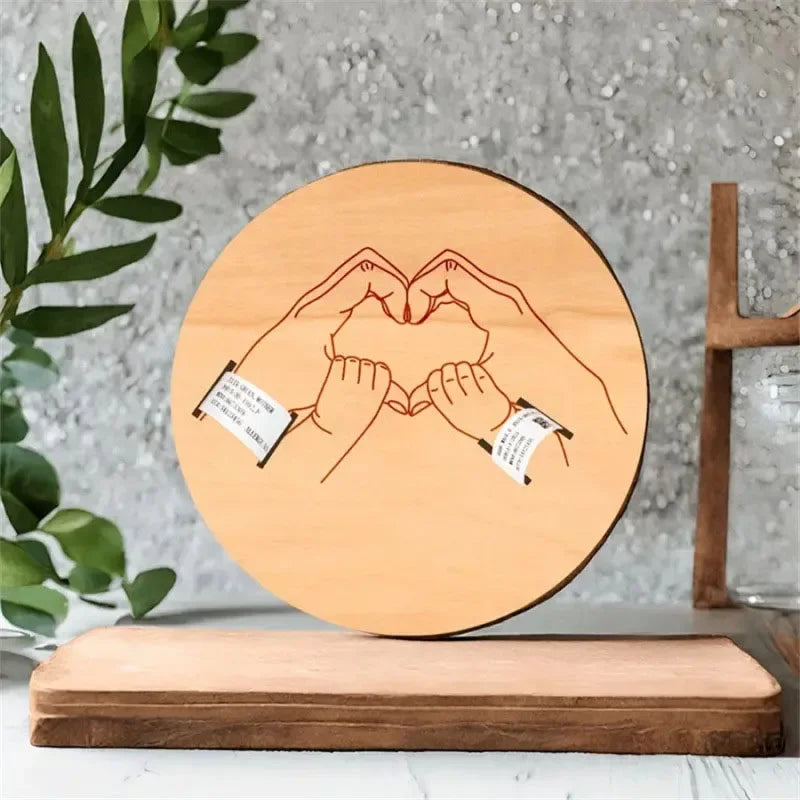 Portapulseras Recuerdo Recién Nacido Grabado - Regalo Personalizado Bebé Memorial Hospital - Huellitas de Vida