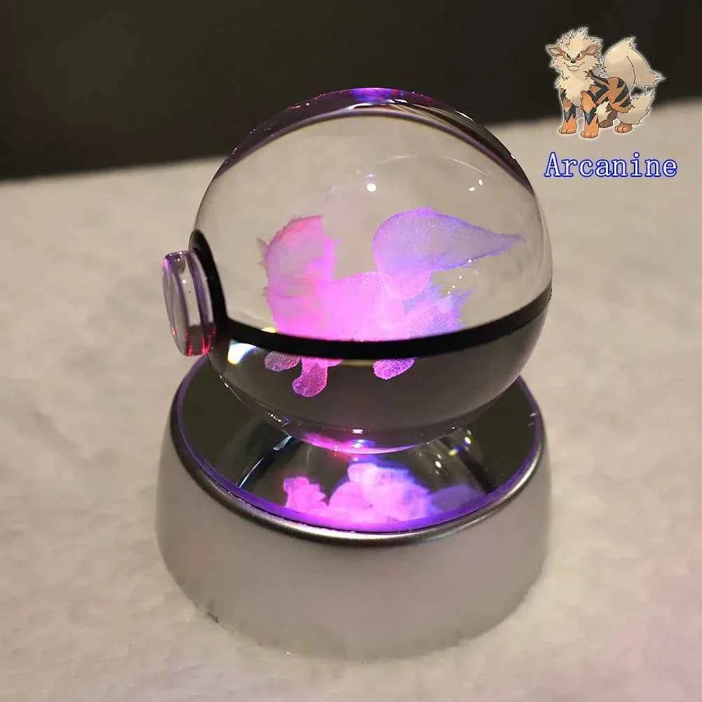 Bola Cristal 3D Pokémon Umbreon con Lámpara - Figura Cristal Pokeball Regalo Niños