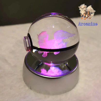 Bola Cristal 3D Pokémon Umbreon con Lámpara - Figura Cristal Pokeball Regalo Niños