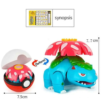 Figura Pokémon Transformable Pokeball - Pikachu Mewtwo Gyarados Deformación Niños