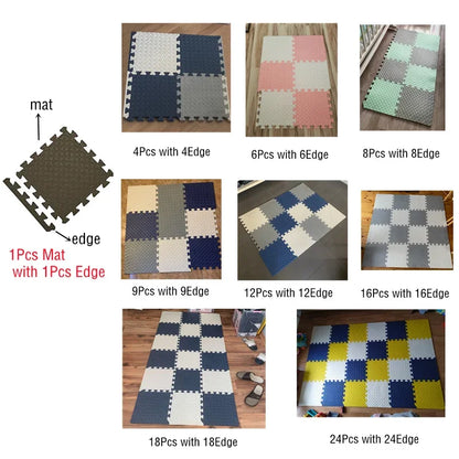 Alfombra Puzzle Foam Bebé 16pcs - Tapete Juegos Suave Entrelazado 30x30cm Área Segura - Huellitas de Vida