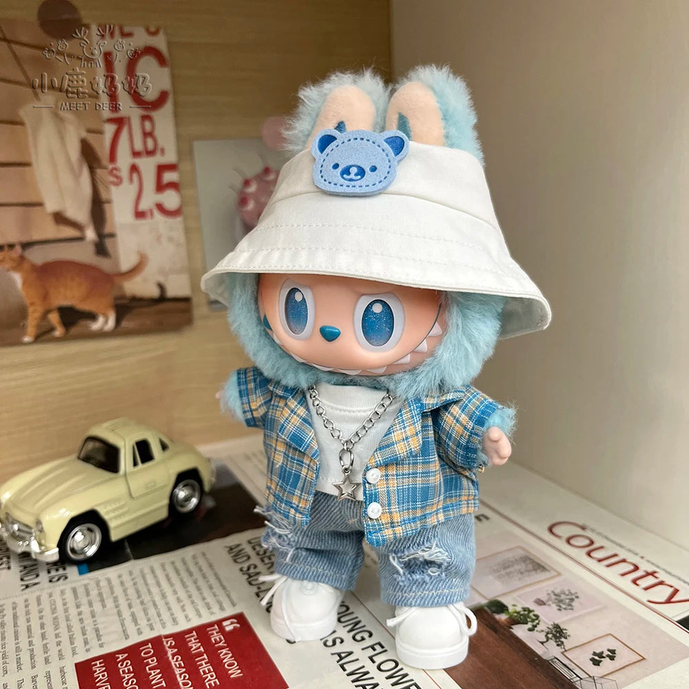 Accesorios Labubu 4pcs Auriculares - Ropa Muñeca Blind Box Colección DIY Outfit Verano - Huellitas de Vida