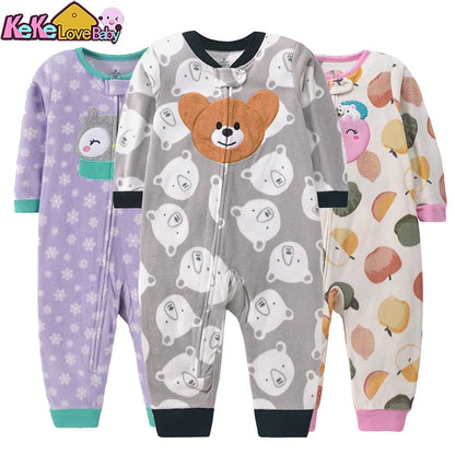 Pijama Invierno Bebé 9-24 Meses - Pelele Animal Forro Polar Cremallera Niño Niña Cálido - Huellitas de Vida