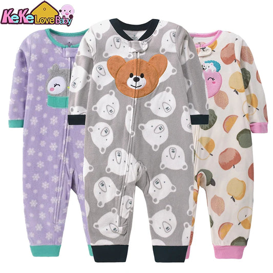 Pijama Invierno Bebé 9-24 Meses - Pelele Animal Forro Polar Cremallera Niño Niña Cálido - Huellitas de Vida