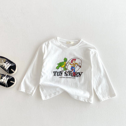 Camiseta Algodón Bebé Otoño - Top Manga Larga Cuello Redondo Casual Niños Niñas Única - Huellitas de Vida