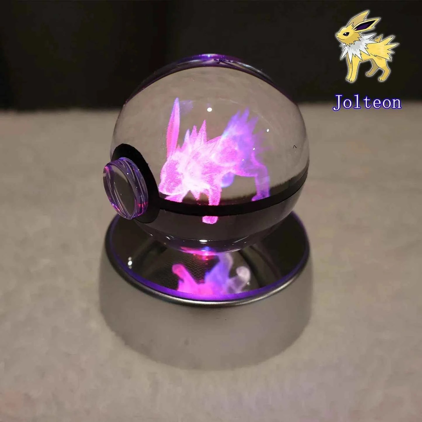 Bola Cristal 3D Pokémon Umbreon con Lámpara - Figura Cristal Pokeball Regalo Niños