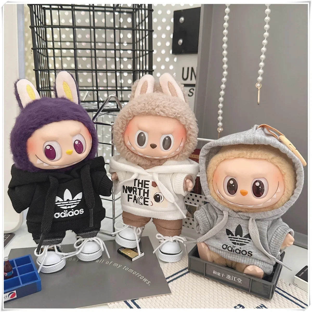 Set Sudadera y Pantalones para Labubu 15-17cm - Fashion Hoodie Universal - Huellitas de Vida